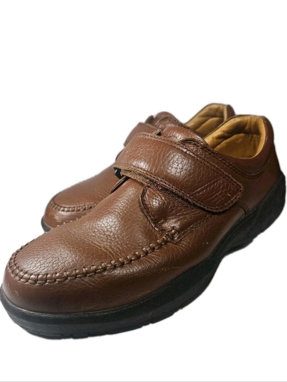 DrComfort Scott Leather Men Sz:10.5W Brn Shoe Diabetic Ortho Gorp Walk 9020(7B